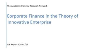 Corporate Finance in the Theory of Innovative Enterprise